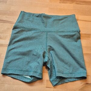 Fleo Blue and Black Bike Shorts High-Rise Stretch